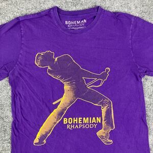 Bohemian Rhapsody TShirt Mens M Purple Freddie Mercury Graphic Band Tee